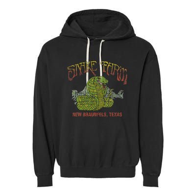 Snake Farm 1967 New Braunfels Vintage Cobra Reptiles Lover Garment-Dyed Fleece Hoodie