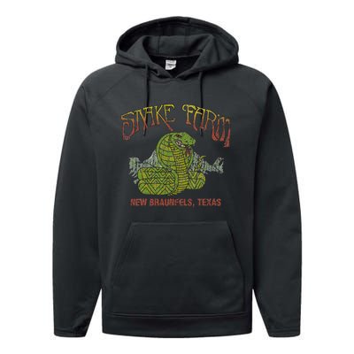 Snake Farm 1967 New Braunfels Vintage Cobra Reptiles Lover Performance Fleece Hoodie