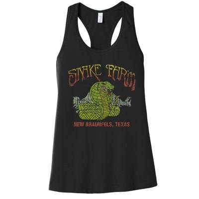 Snake Farm 1967 New Braunfels Vintage Cobra Reptiles Lover Women's Racerback Tank