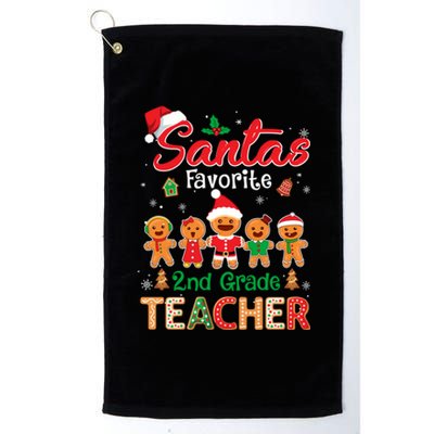 Santa's Favorite 2nd Grade Teacher Cookie Xmas Hat Christmas Funny Gift Platinum Collection Golf Towel