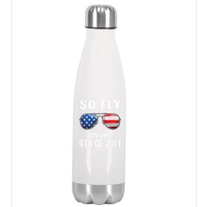 So Fly 4th Of July American Flag Sunglasses Teens Gift Stainless Steel Insulated Water Bottle