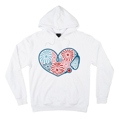 Stethoscope Fireworks 4th Of July Nurse Hoodie