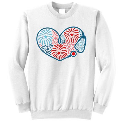 Stethoscope Fireworks 4th Of July Nurse Sweatshirt