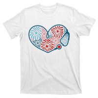 Stethoscope Fireworks 4th Of July Nurse T-Shirt