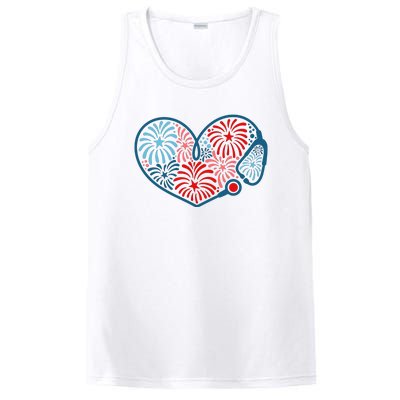 Stethoscope Fireworks 4th Of July Nurse PosiCharge Competitor Tank