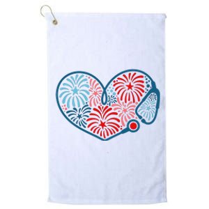 Stethoscope Fireworks 4th Of July Nurse Platinum Collection Golf Towel