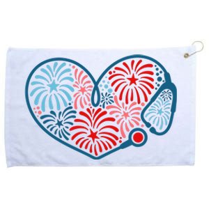 Stethoscope Fireworks 4th Of July Nurse Grommeted Golf Towel