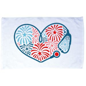 Stethoscope Fireworks 4th Of July Nurse Microfiber Hand Towel