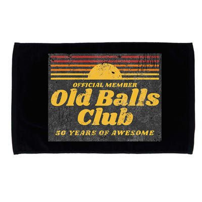 S Funny 50th Birthday Old Balls Club 50 Years Of Awesome Microfiber Hand Towel