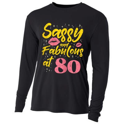 Sassy Fabulous 80 Year Old Happy 80th Birthday Cooling Performance Long Sleeve Crew