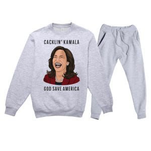 Socialdudtees Funny Anti Laughing Kamala Harris Election Premium Crewneck Sweatsuit Set