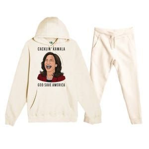 Socialdudtees Funny Anti Laughing Kamala Harris Election Premium Hooded Sweatsuit Set