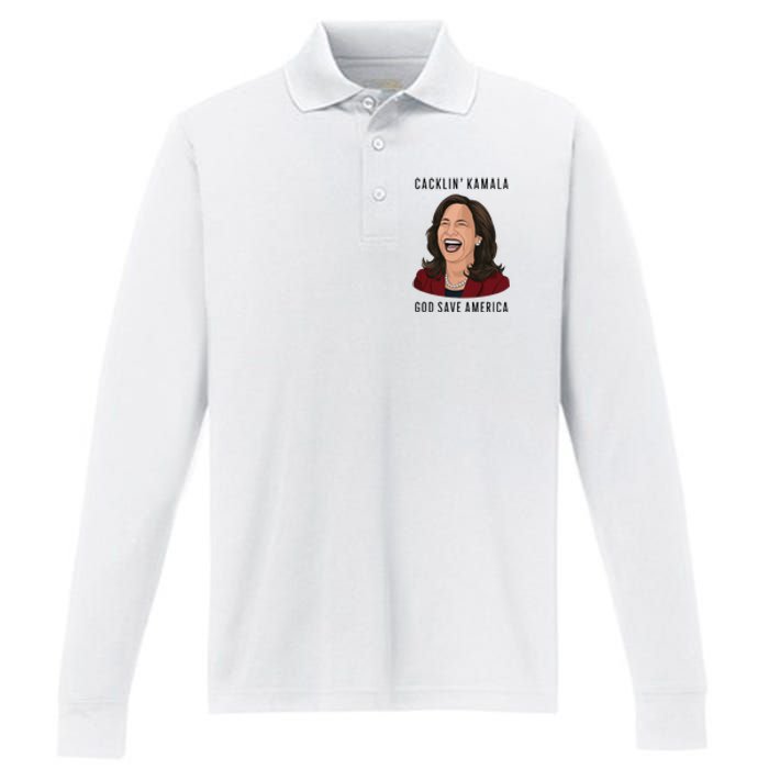 Socialdudtees Funny Anti Laughing Kamala Harris Election Performance Long Sleeve Polo