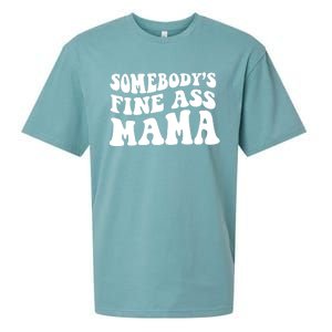 Somebodys Fine Ass Mama Funny Saying Milf Hot Momma Gift Sueded Cloud Jersey T-Shirt