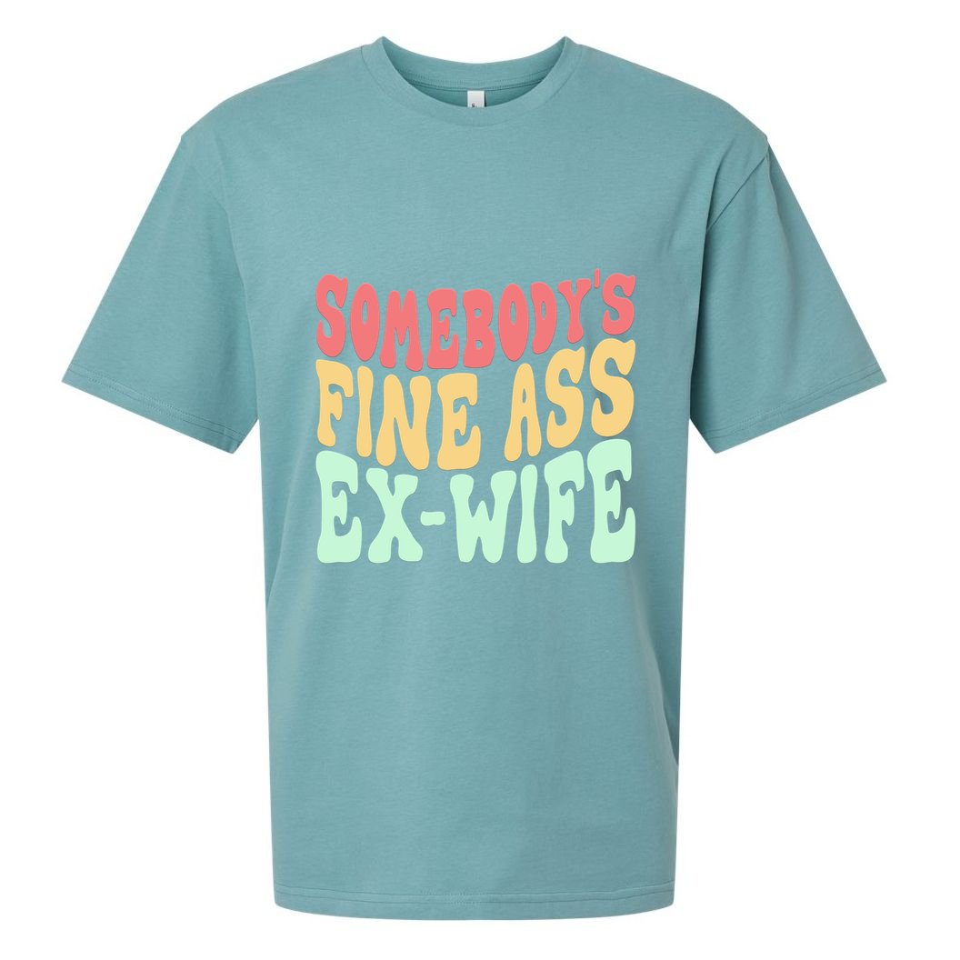 Somebodys Fine Ass ExWife Funny Sayings Sueded Cloud Jersey T-Shirt