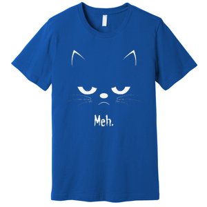 Sarcastic Funny Angry Cat MEH Halloween Costume Gift Premium T-Shirt