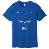 Sarcastic Funny Angry Cat MEH Halloween Costume Gift Premium T-Shirt