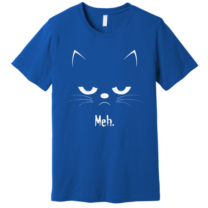 Sarcastic Funny Angry Cat MEH Halloween Costume Gift Premium T-Shirt