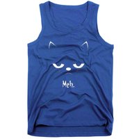 Sarcastic Funny Angry Cat MEH Halloween Costume Gift Tank Top