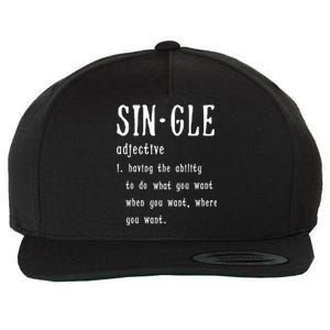 Single Funny Anti Valentines Day Gift Love Cool Gift Wool Snapback Cap