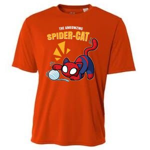 Spider Funny Amazing Spider Cat Meme Cooling Performance Crew T-Shirt