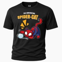 Spider Funny Amazing Spider Cat Meme Cooling Performance Crew T-Shirt