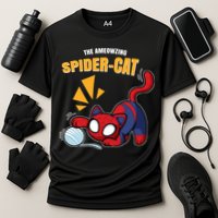 Spider Funny Amazing Spider Cat Meme Cooling Performance Crew T-Shirt