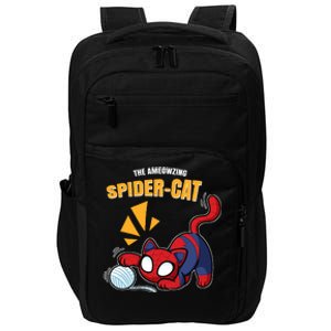 Spider Funny Amazing Spider Cat Meme Impact Tech Backpack