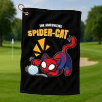 Spider Funny Amazing Spider Cat Meme Golf Towel