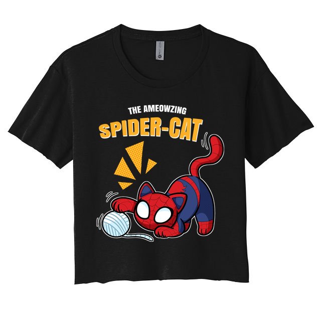 Spider Funny Amazing Spider Cat Meme Crop Top