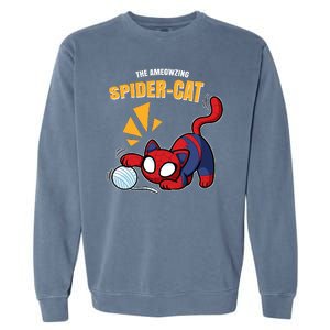 Spider Funny Amazing Spider Cat Meme Garment-Dyed Sweatshirt