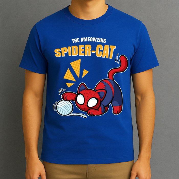 Spider Funny Amazing Spider Cat Meme T-Shirt
