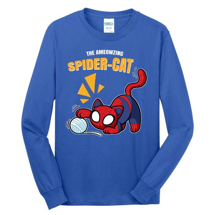 Spider Funny Amazing Spider Cat Meme Tall Long Sleeve T-Shirt