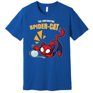 Spider Funny Amazing Spider Cat Meme Premium T-Shirt