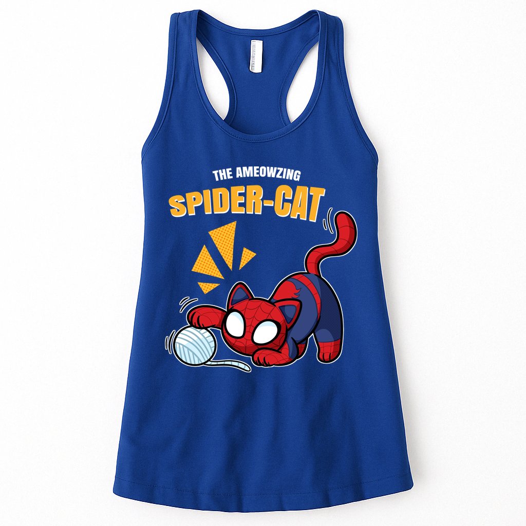 Spider Funny Amazing Spider Cat Meme Womens Tank Top