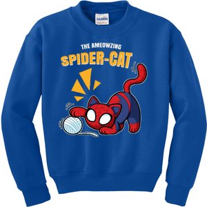 Spider Funny Amazing Spider Cat Meme Kids Sweatshirt