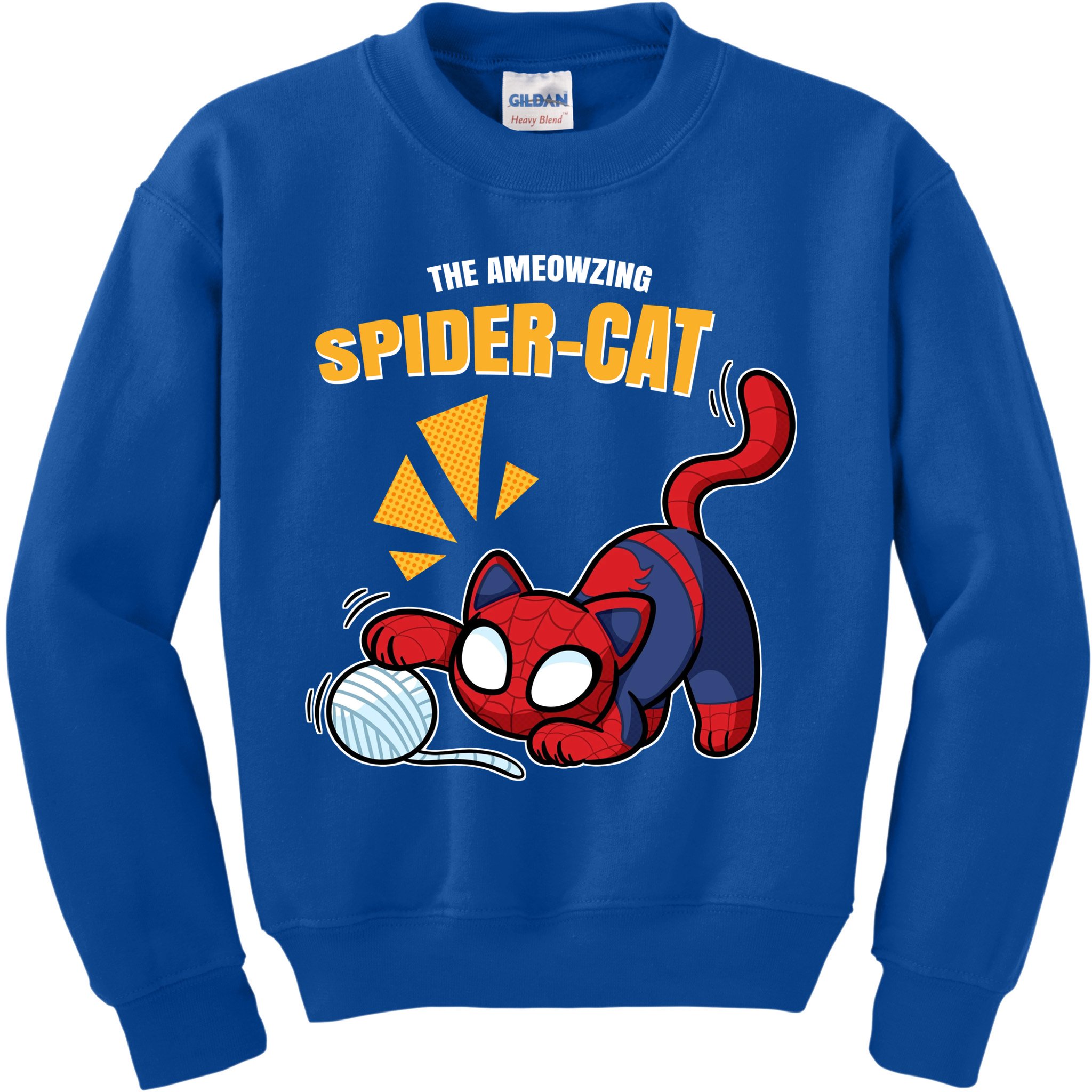 Spider Funny Amazing Spider Cat Meme Kids Sweatshirt