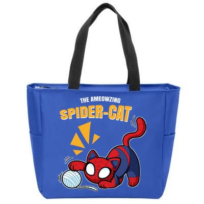 Spider Funny Amazing Spider Cat Meme Zip Tote Bag