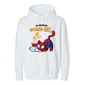 Spider Funny Amazing Spider Cat Meme Garment-Dyed Fleece Hoodie