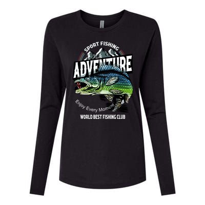 Sport Fishing Adventure Womens Cotton Relaxed Long Sleeve T-Shirt