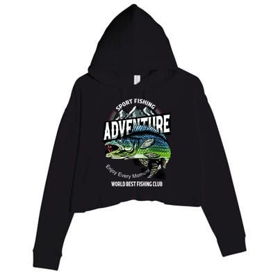 Sport Fishing Adventure Crop Fleece Hoodie