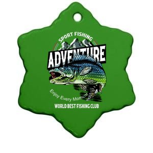 Sport Fishing Adventure Ceramic Star Ornament