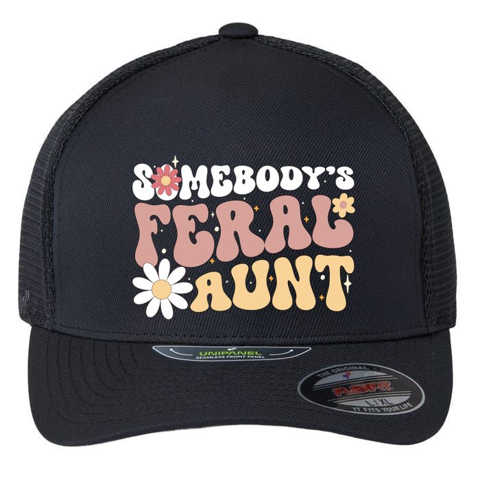 SomebodyS Feral Aunt Flexfit Unipanel Trucker Cap