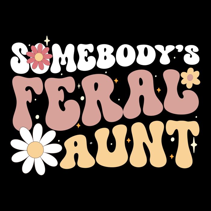 SomebodyS Feral Aunt Flexfit Unipanel Trucker Cap