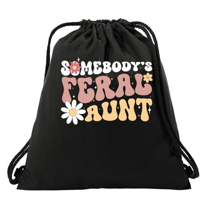 SomebodyS Feral Aunt Drawstring Bag