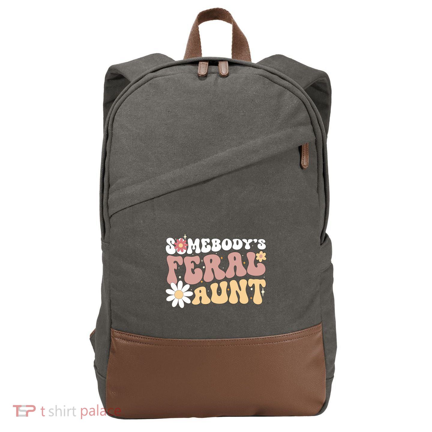 SomebodyS Feral Aunt Cotton Canvas Backpack