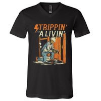 Stripping For A Living Electrical Electrician V-Neck T-Shirt