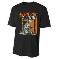 Stripping For A Living Electrical Electrician Performance Sprint T-Shirt