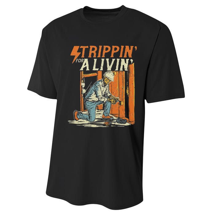 Stripping For A Living Electrical Electrician Performance Sprint T-Shirt