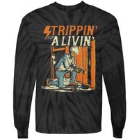 Stripping For A Living Electrical Electrician Tie-Dye Long Sleeve Shirt